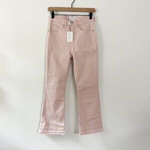 mudpie // jodie fringe jeans blush pink S kick flare